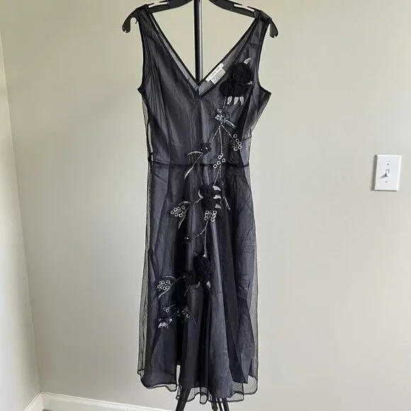 LK Bennett | Dresses | L K Bennett Silk Sequin 3d Flowers 5s Occasion  Evening Ball Party Dress Size 6 | Poshmark